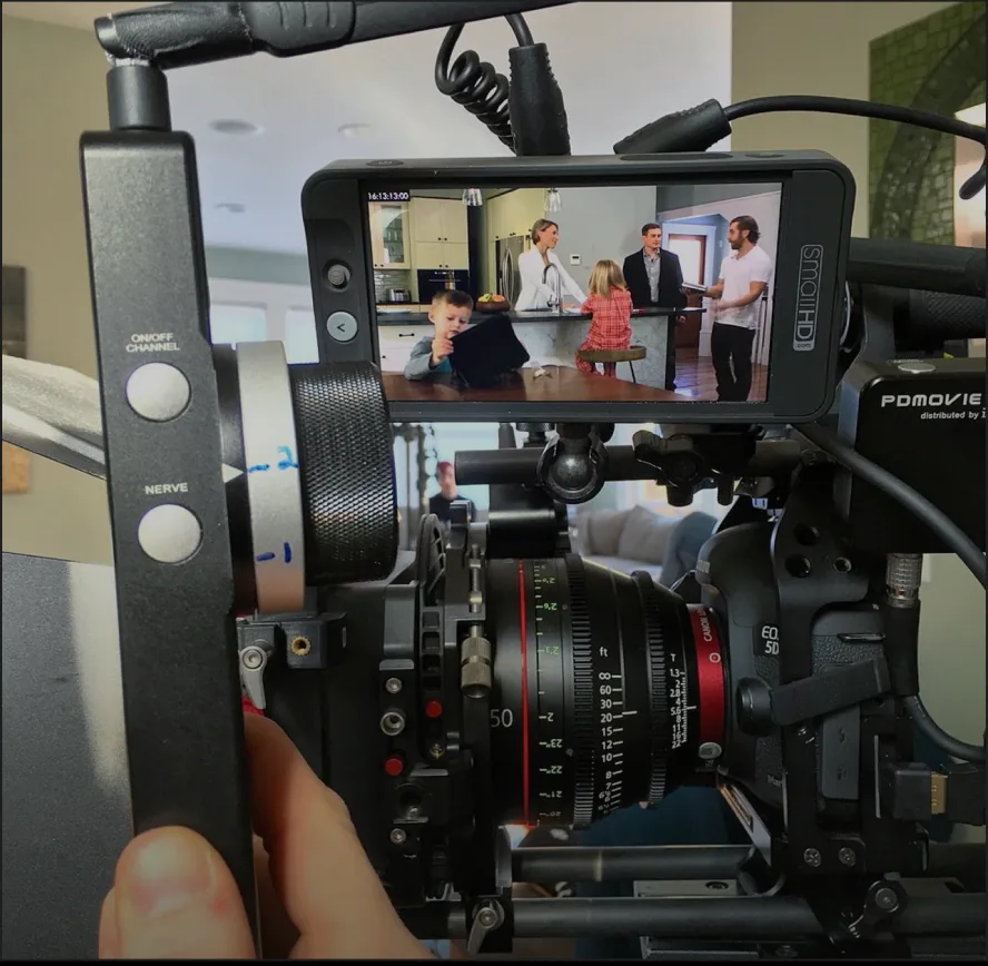Camera monitor during a shoot