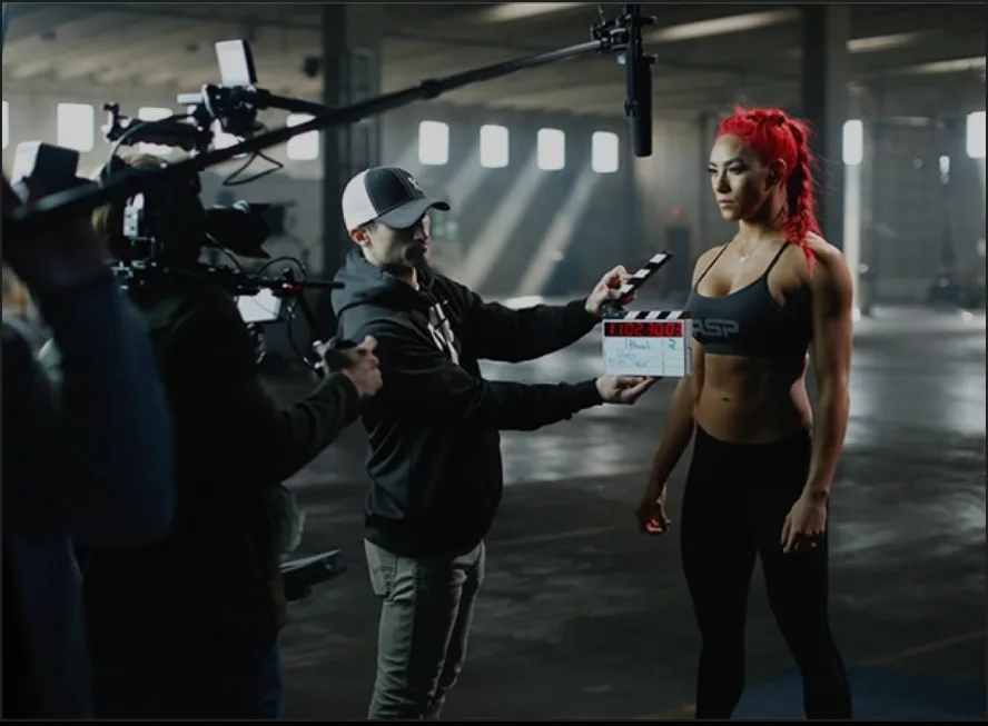 Film crew in a studio