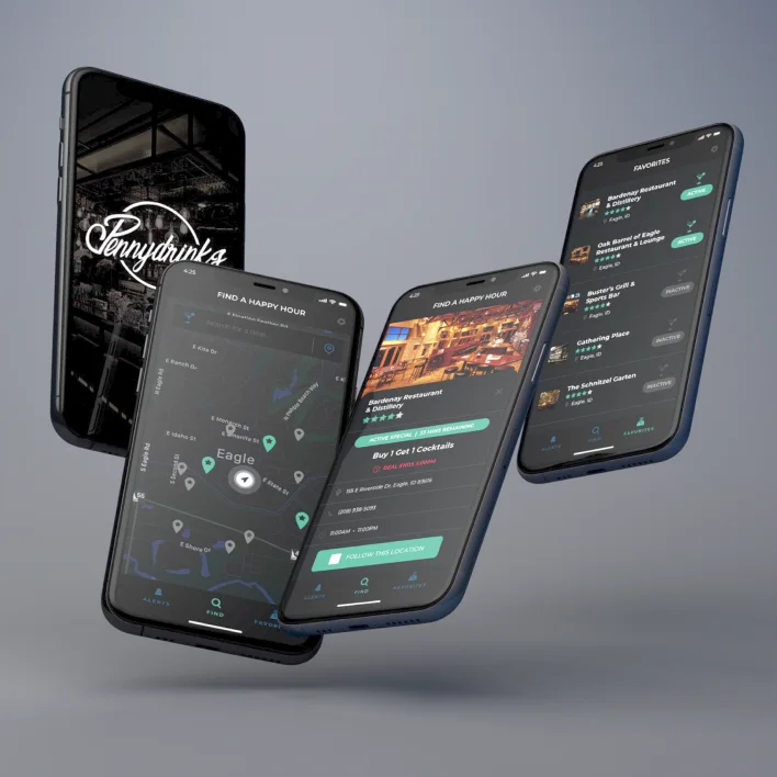 eCommerce app screens on phones